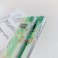 Capa de Samsung Galaxy com Padrão Geométrico Verde