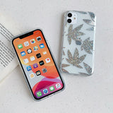 Capa de iPhone com Folhas Brilho